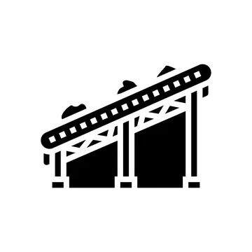 Conveyor system mining glyph icon vector illustration Stock Illustration
