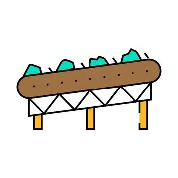 Conveyor system mining icon color illustration Illustrazione stock
