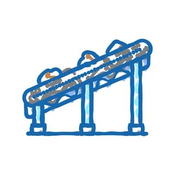 Conveyor system mining icon doodle illustration イラスト素材