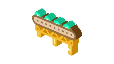 Conveyor system mining isometric icon animation Stock Footage 327290761