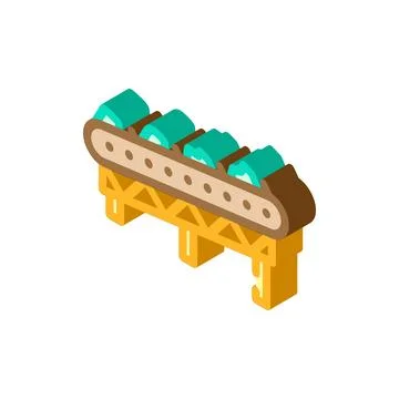 Conveyor system mining isometric icon vector illustration Illustrazione stock