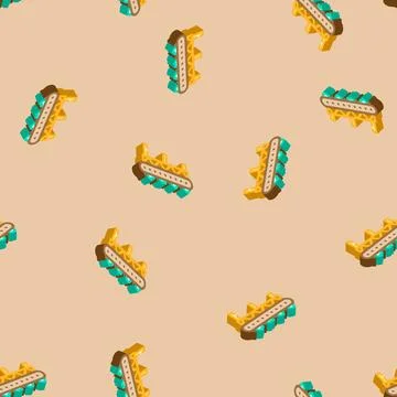 Conveyor system mining isometric icon seamless pattern 스톡 일러스트