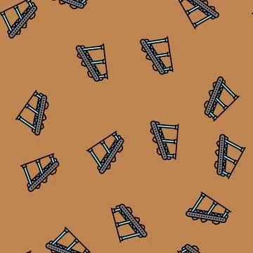 Conveyor system mining vector seamless pattern Illustrazione stock