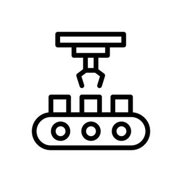 Conveyor thin line icon Illustrazione stock