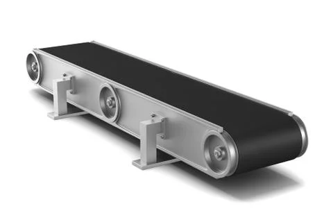 Conveyor on white background. Isolated 3D illustration Illustrazione stock