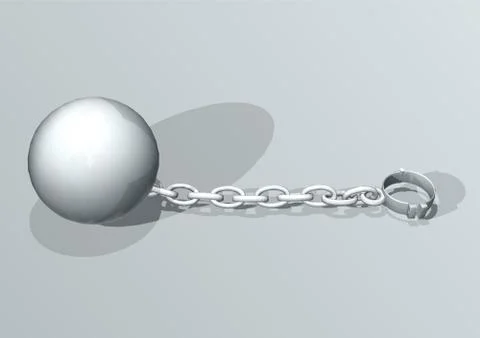 Convict ball and chain Stock Illustration