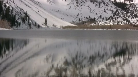 Convict Lake, reflections of winter Stock Footage 46228753