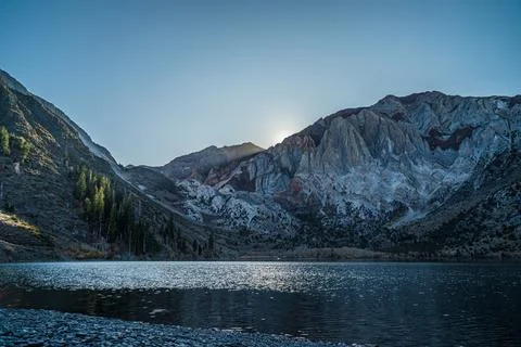 Convict Lake view of Sherwin range of Sierra Nevada Mountains Stock Photos
