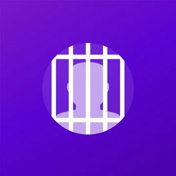 Convict or inmate icon, vector Stock Illustration