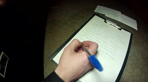A convicted criminal writes a letter Video stock 32864535