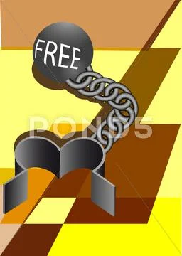 Convict's ball and chain Stock Illustration