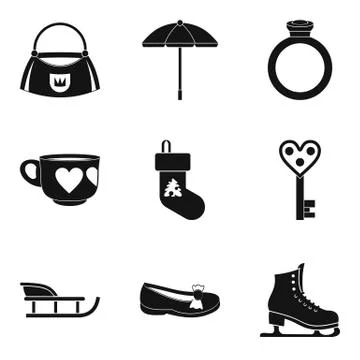 Conviviality icons set, simple style Stock Illustration