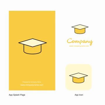Convocation cap Company Logo App Icon and Splash Page Design. Creative Busine Stock Illustration