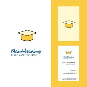 Convocation cap Creative Logo and business card. vertical Design Vector Stock Illustration