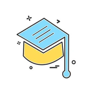 Convocation cap icon design vector Stock Illustration