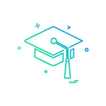 Convocation cap icon design vector Illustrazione stock
