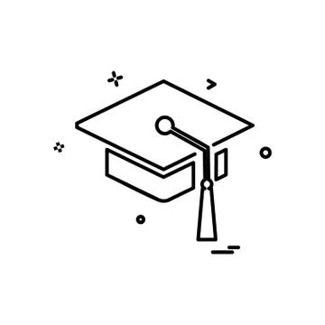 Convocation cap icon design vector Stock Illustration
