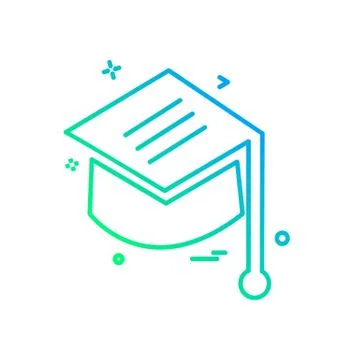 Convocation cap icon design vector Stock Illustration