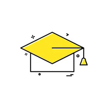 Convocation cap icon design vector Illustrazione stock