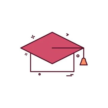 Convocation cap icon design vector Illustrazione stock