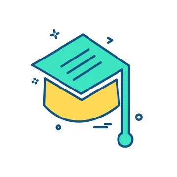 Convocation cap icon design vector Illustrazione stock