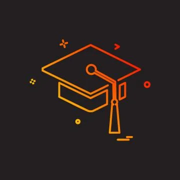 Convocation cap icon design vector Stock Illustration