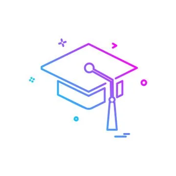 Convocation cap icon design vector Stock Illustration
