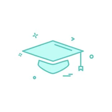 Convocation cap icon design vector Stock Illustration