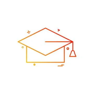 Convocation cap icon design vector Illustrazione stock