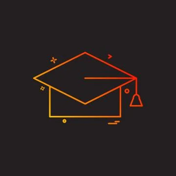 Convocation cap icon design vector Illustrazione stock