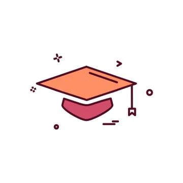Convocation cap icon design vector Stock Illustration