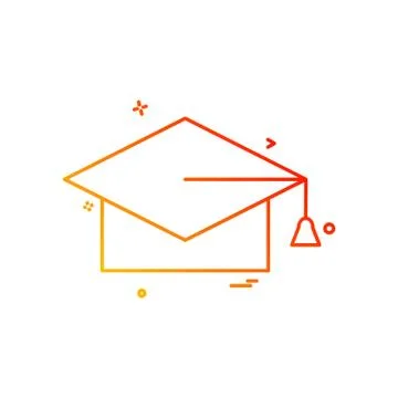 Convocation cap icon design vector Stock Illustration