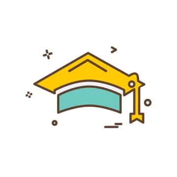 Convocation cap icon design vector Stock Illustration