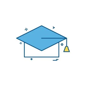 Convocation cap icon design vector Stock Illustration