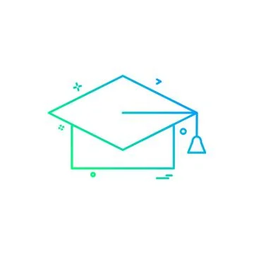 Convocation cap icon design vector Illustrazione stock