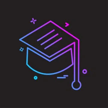 Convocation cap icon design vector Stock Illustration