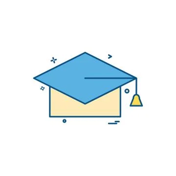 Convocation cap icon design vector Stock Illustration