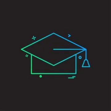 Convocation cap icon design vector Stock Illustration