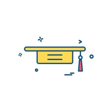 Convocation cap icon design vector Stock Illustration