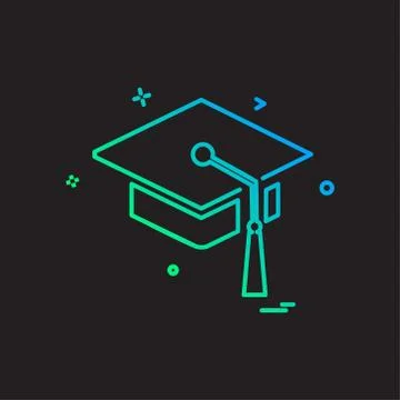Convocation cap icon design vector Stock Illustration