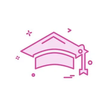 Convocation cap icon design vector Stock Illustration