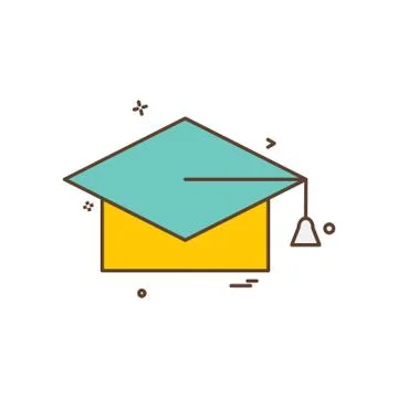 Convocation cap icon design vector Stock Illustration
