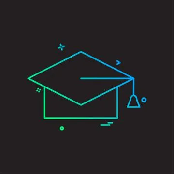 Convocation cap icon design vector Stock Illustration