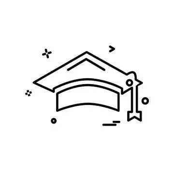 Convocation cap icon design vector Stock Illustration