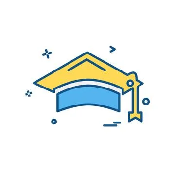 Convocation cap icon design vector Stock Illustration