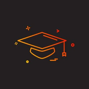 Convocation cap icon design vector Illustrazione stock
