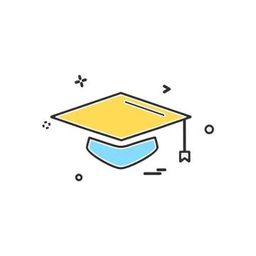 Convocation cap icon design vector Stock Illustration