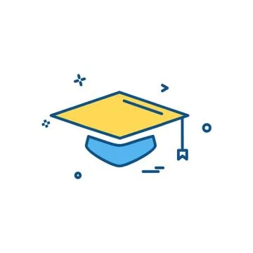 Convocation cap icon design vector Stock Illustration