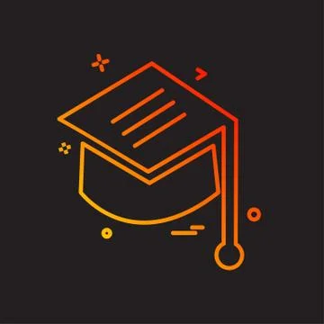 Convocation cap icon design vector Stock Illustration