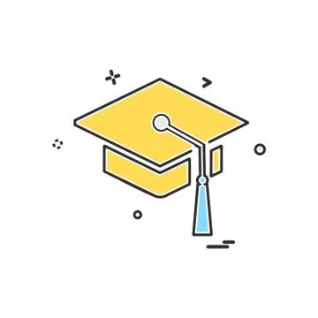 Convocation cap icon design vector Illustrazione stock